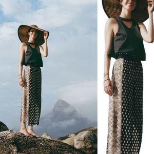 Anthropologie Maeve Rooibos Ankle Pull on Wide-Leg Pants Medium Bohemian Boho